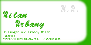 milan urbany business card